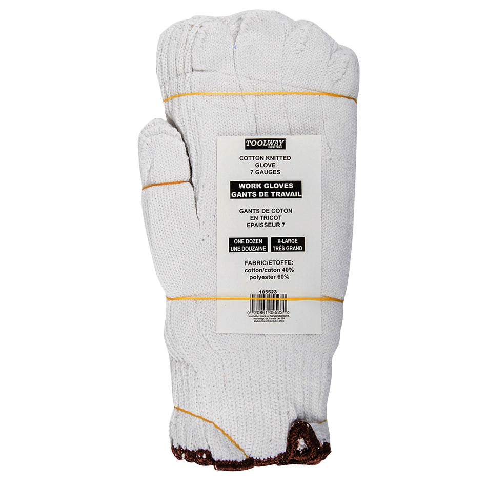 Toolway 105523, Knitted Poly/Cotton Gloves (XL, sold/dz)
