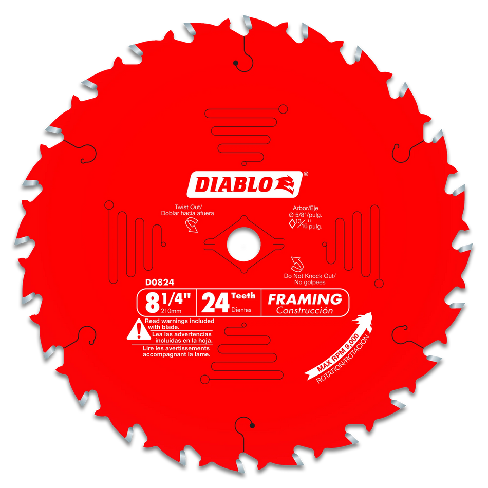 Diablo D0824X, 8-1/4" X 24T Framing Blade