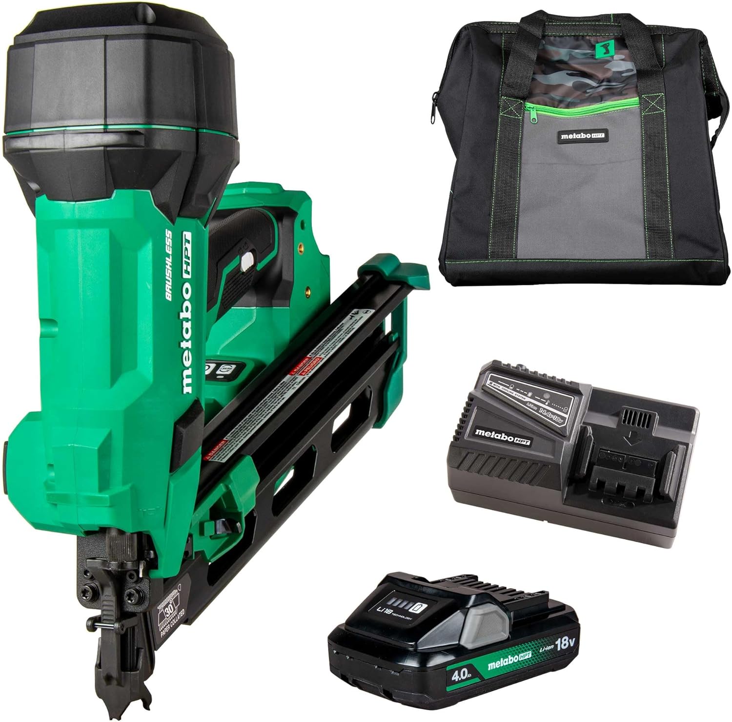 Metabo HPT NR1890DCAM, 18V MultiVolt Cordless Gen2 30Deg 3-1/2in