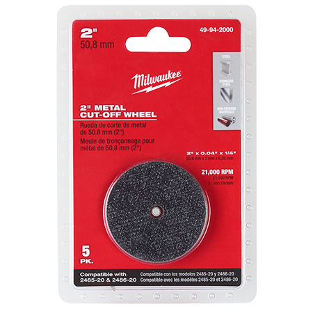 Milwaukee 49-94-2000, 2" Cut-Off Wheel (5/pkg)