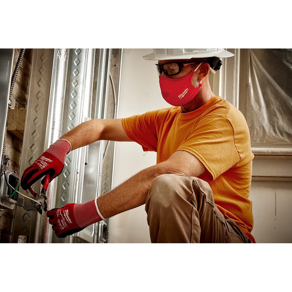 Milwaukee 48-73-4228, 2 Layer Face Mask, Red (3/pkg)