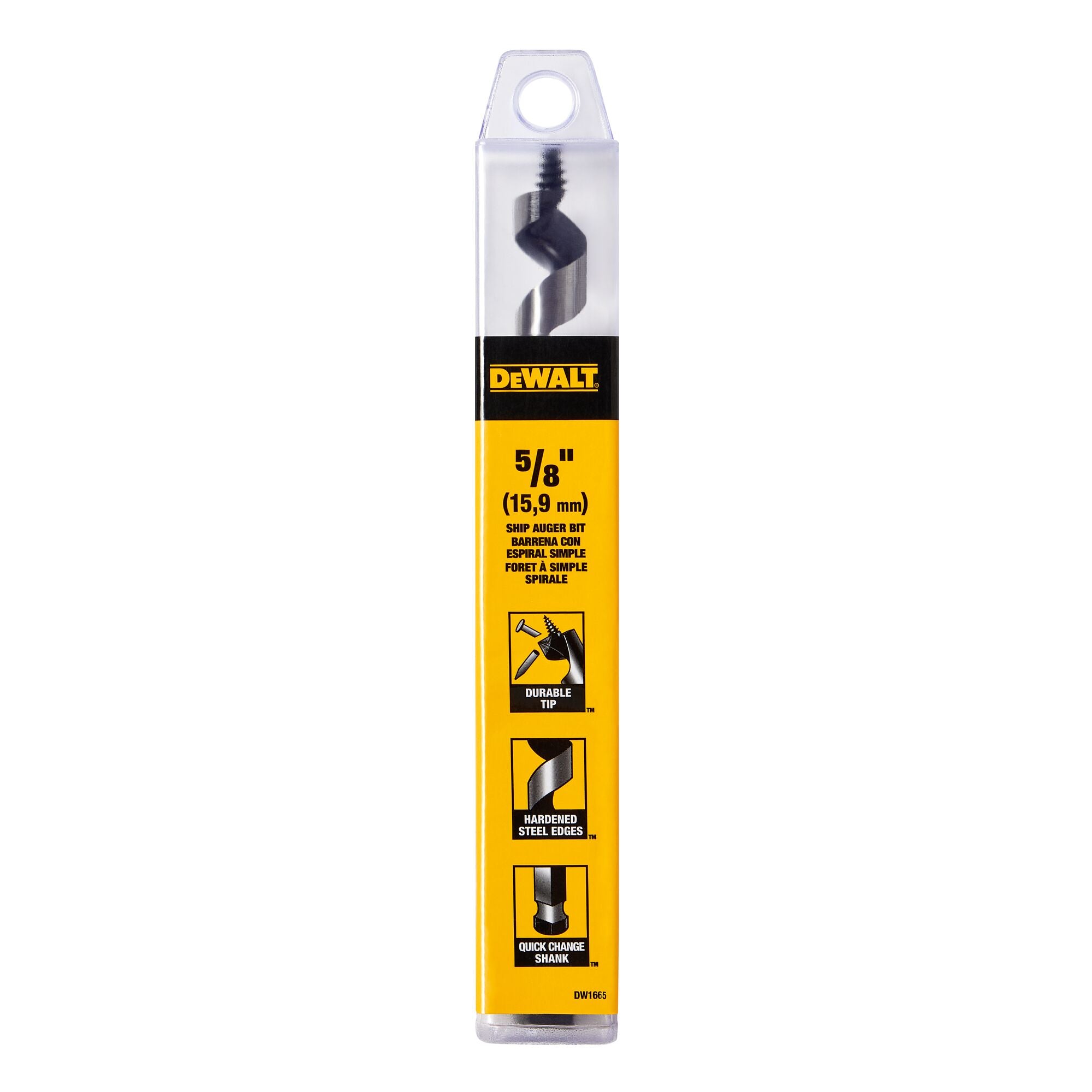 DEWALT DW1665, 5/8'' x 6'' Power Ship Auger Bit