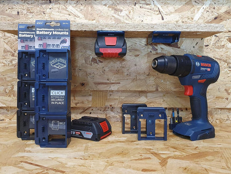 StealthMounts BM-BO18-5-6, Bosch Battery Mounts (6 Pack) - Dark Blue