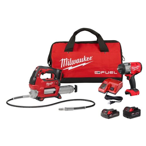Milwaukee 2967-22GG, M18 FUEL™ 1/2" HTIW & Grease Gun Combo Kit