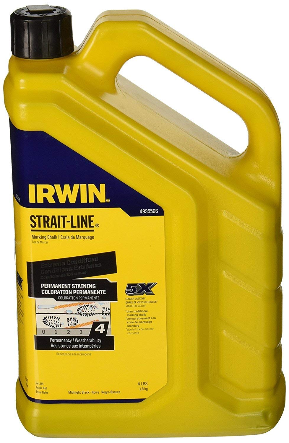 Irwin 4935526, Strait-Line Permanent Staining Chalk, Midnight Black (4 lbs)