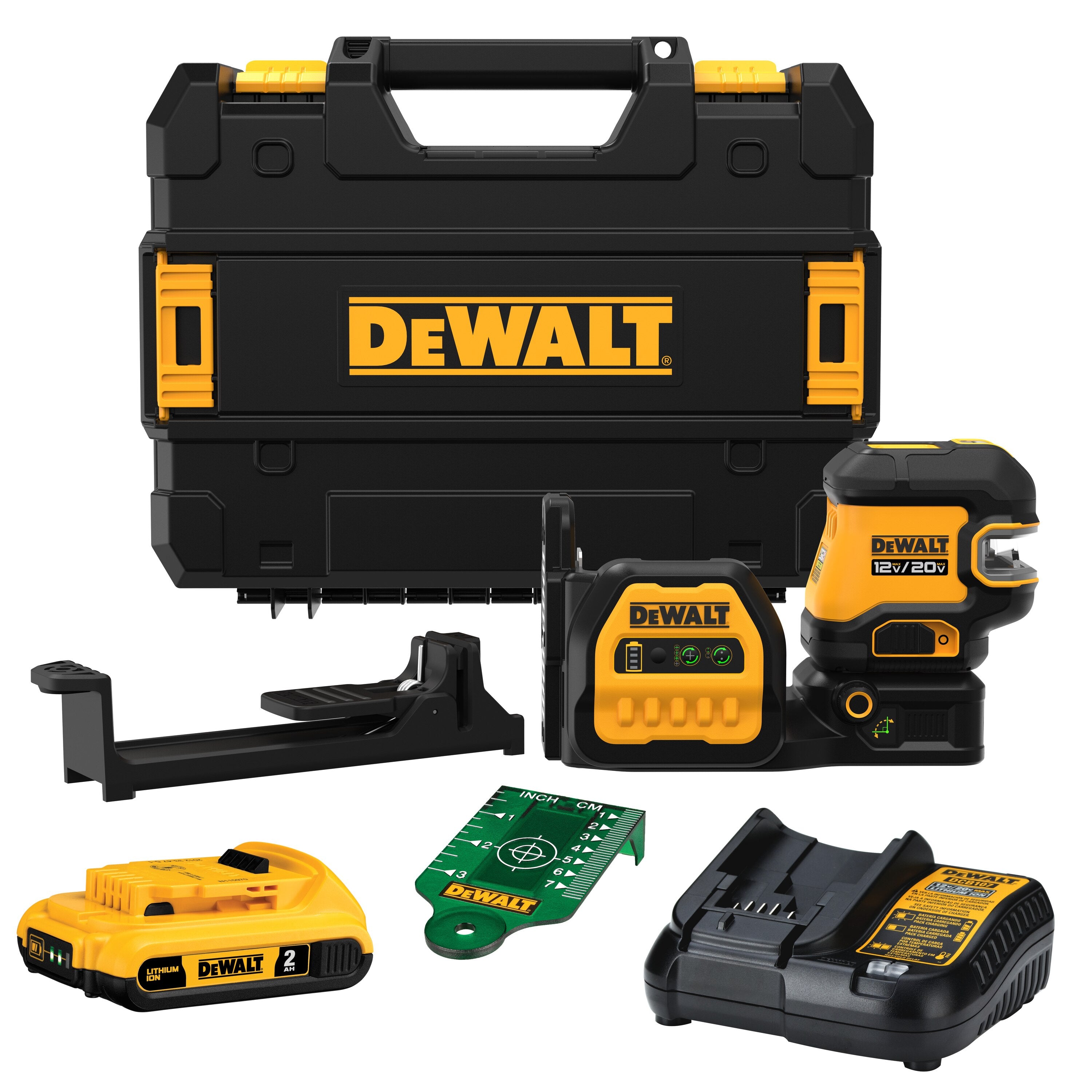 DEWALT DCLE34220G, 20V MAX Cordless 2-Spot Green Line Laser Kit