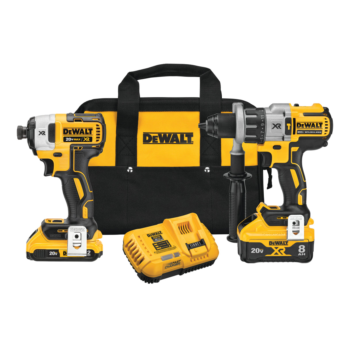 DEWALT DCK299D1W1, 20V MAX Hammer Drill & Impact Driver Kit w/Power Detect