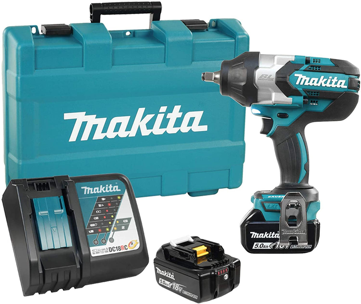 Makita DTW1002RTE, 18V LXT Brushless 1/2" Impact Wrench 5.0Ah Kit