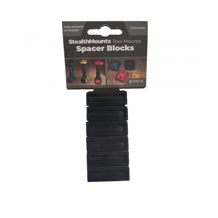StealthMounts TMSPACE-BLK-6, Optional Universal Spacer (12mm) - 6 pk - Black