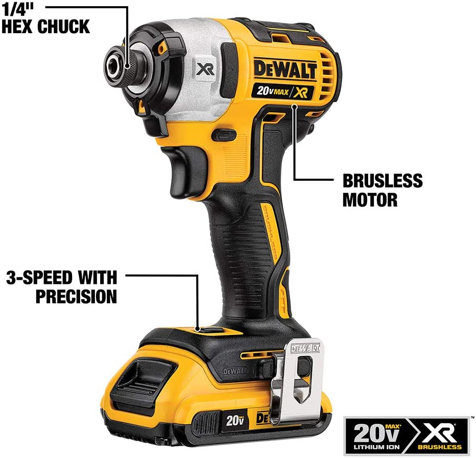 DEWALT DCK299D1W1, 20V MAX Hammer Drill & Impact Driver Kit w/Power Detect