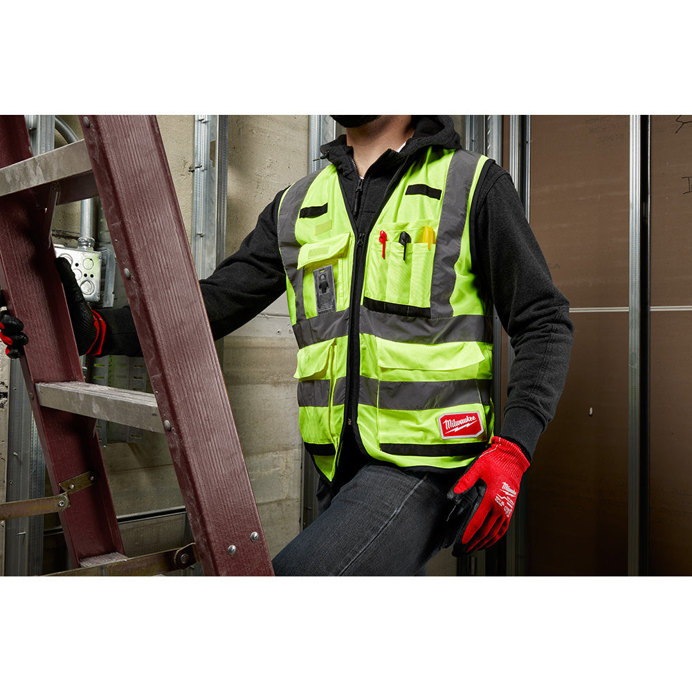 Milwaukee 48-73-5081, High Visibility Yellow Performance Safety Vest - S/M (CSA)