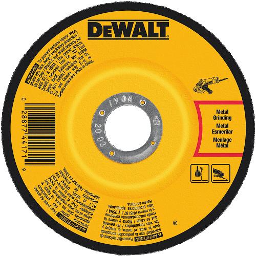 DEWALT DW4543, 5'' x1/4'' x 7/8'' Metal Grinding Wheel
