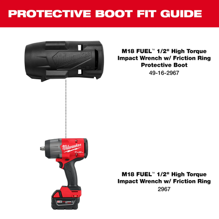 Milwaukee 49-16-2967, M18 FUEL™ 1/2" High Torque Impact Wrench w/ Friction Ring Protective Boot