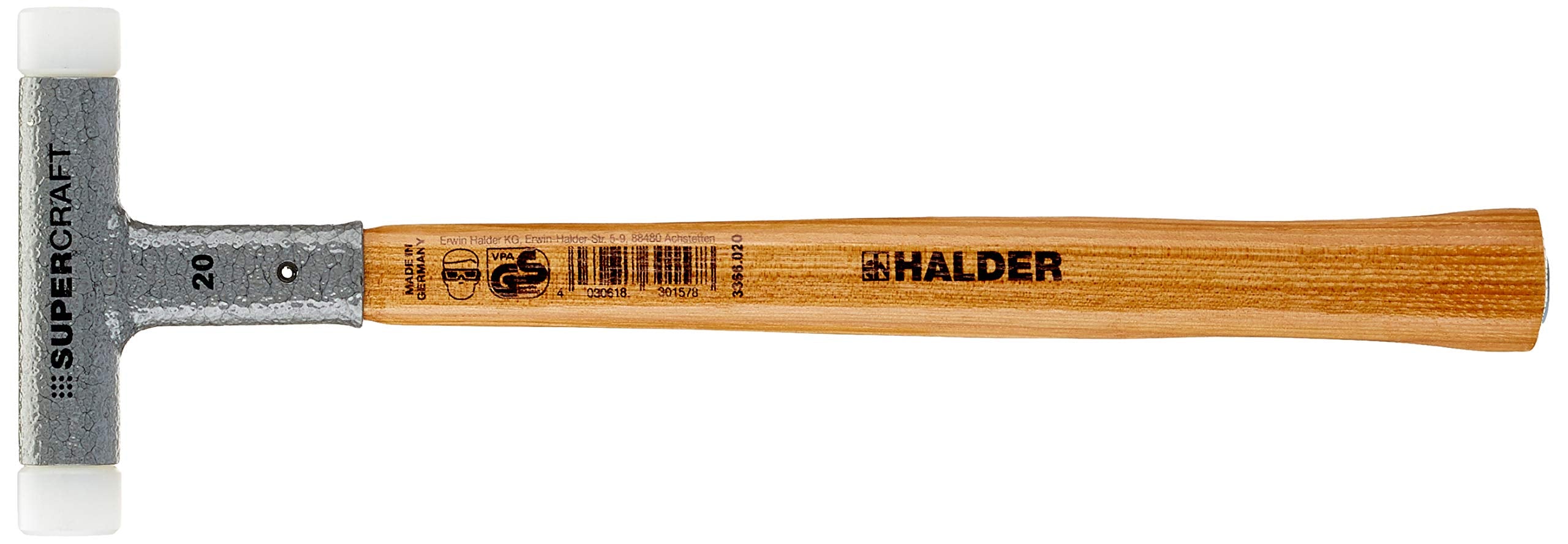 Halder 3366.020, Supercraft 8 OZ Dead Blow Hammer Hickory Handle