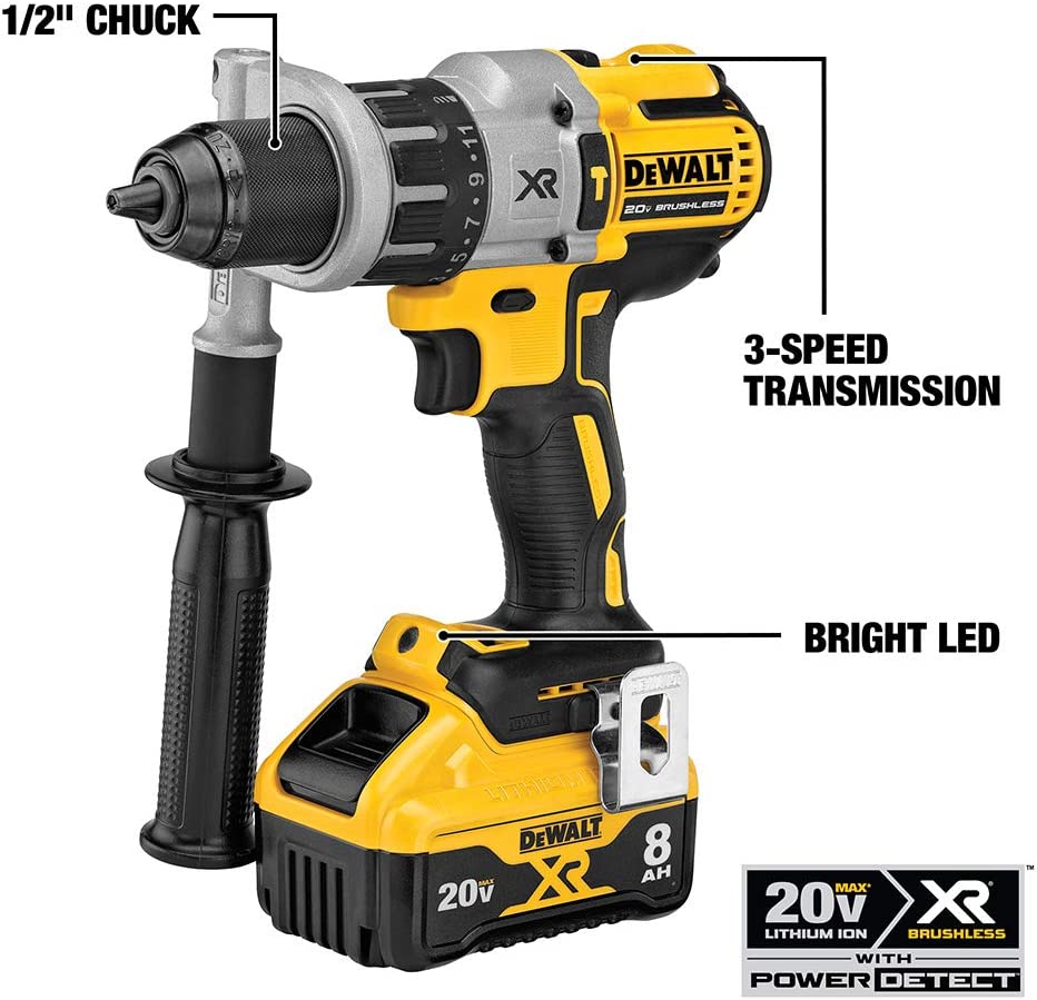 DEWALT DCK299D1W1, 20V MAX Hammer Drill & Impact Driver Kit w/Power Detect