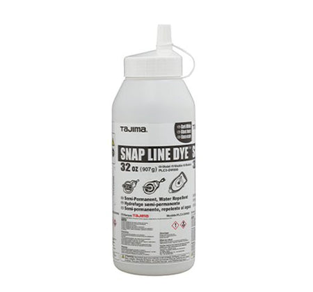 Tajima PLC3-DW900, Snap Line Dye, permanent marking chalk, dark white, easy-fill nozzle, 32 oz. / 907 g