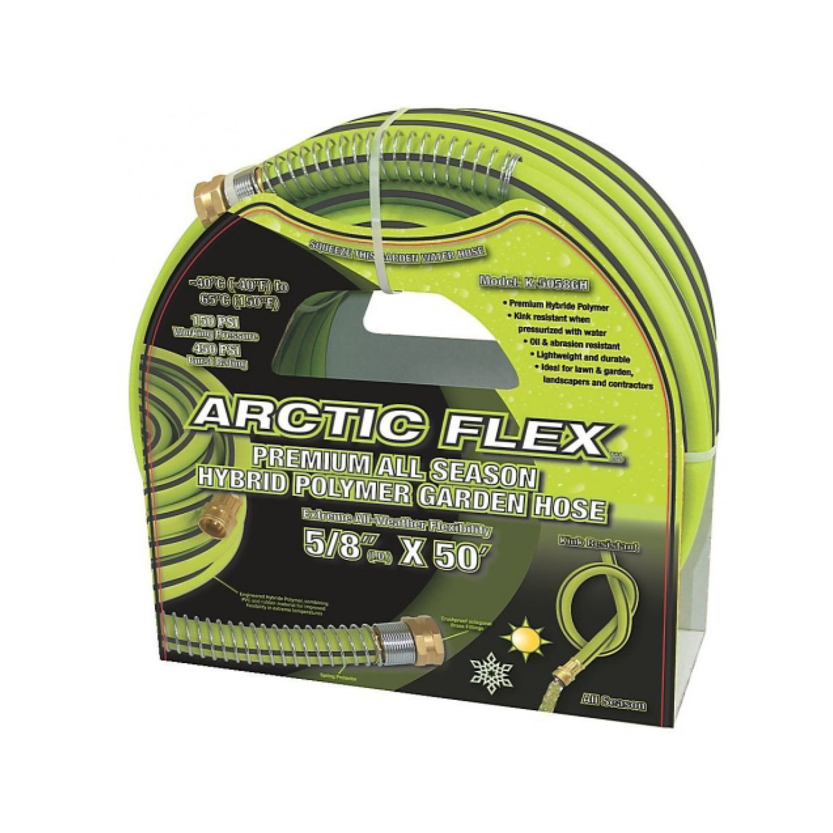 KING Canada K-5058GH, 5/8” (I.D.) x 50 ft. Premium All Season Hybrid Polymer Garden Hose