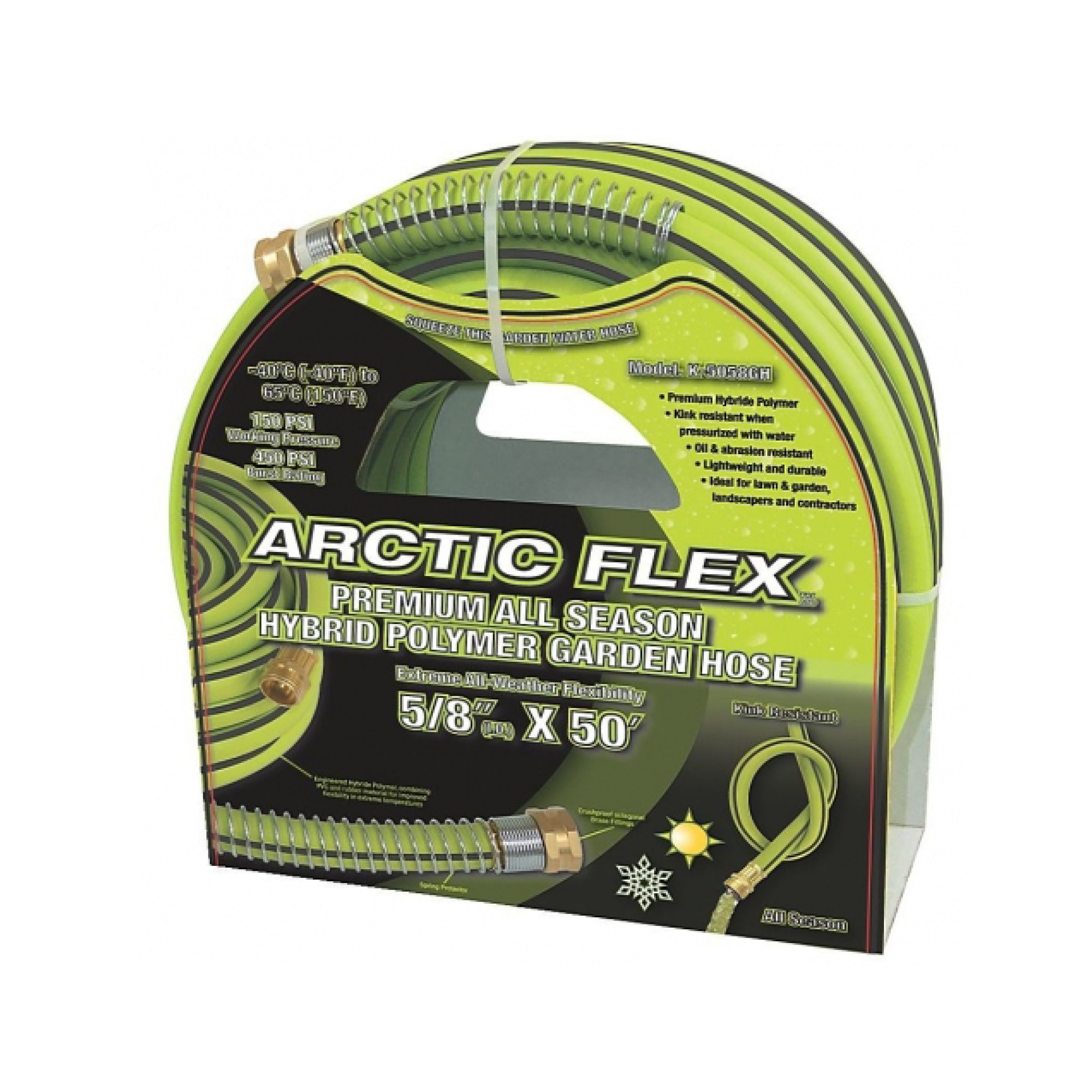 KING Canada K-5058GH, 5/8” (I.D.) x 50 ft. Premium All Season Hybrid Polymer Garden Hose