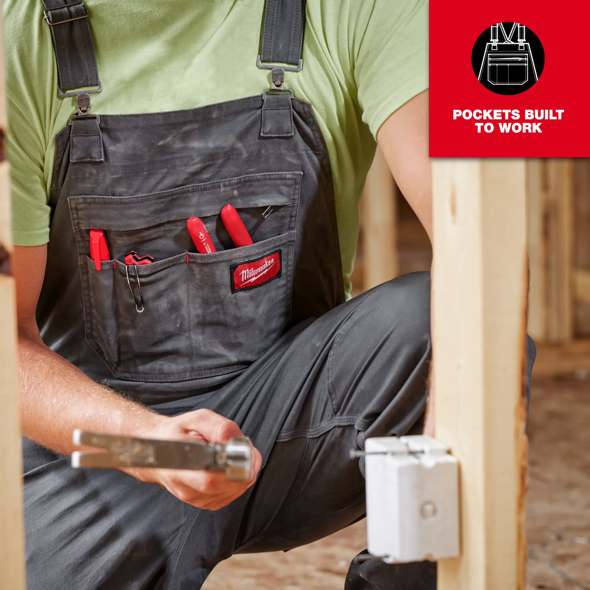 Milwaukee M850G-3232, FREEFLEX™ Unlined Bib Overalls