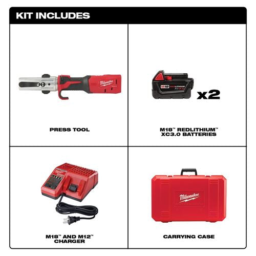 Milwaukee 2773-20L, M18 FORCE LOGIC™ Long Throw Press Tool Kit