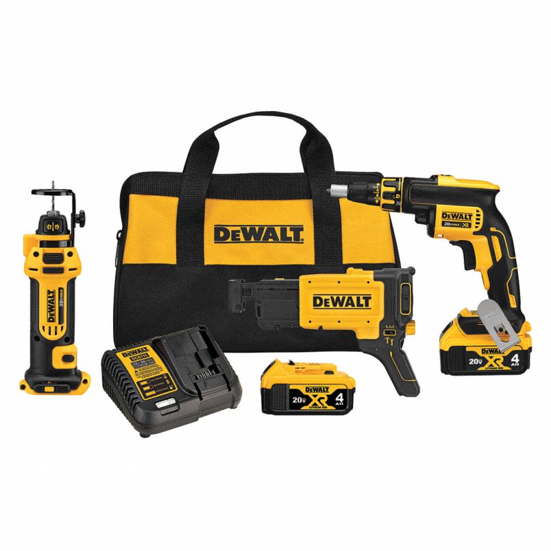 DEWALT DCK330D2, 20V MAX 3-Tool Drywall Combo Kit (Screwgun, Collator, Cut-Out Tool)