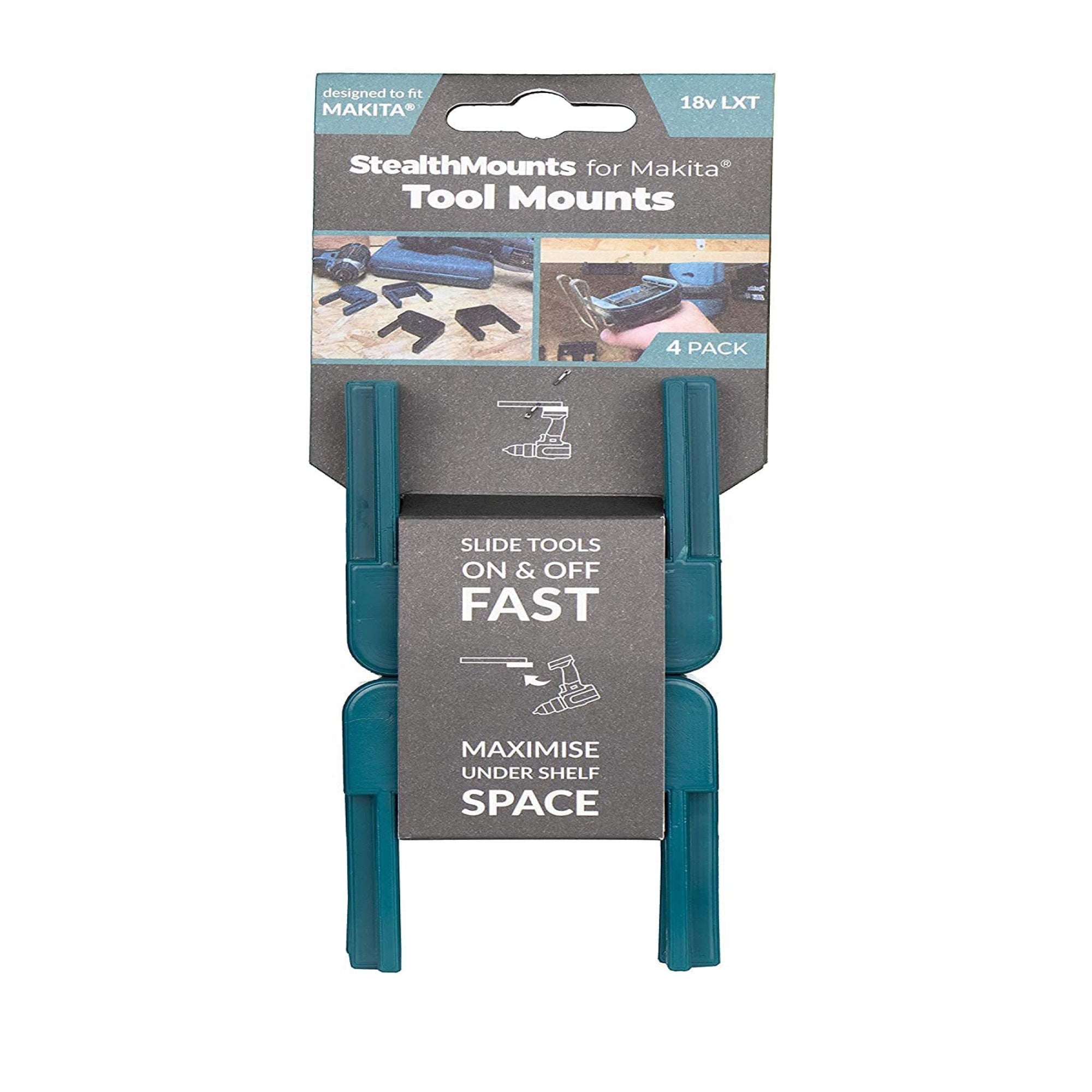 StealthMounts TM-MK18-BLU-4, Makita 18v LXT Tool Mount (4 pack) - Teal