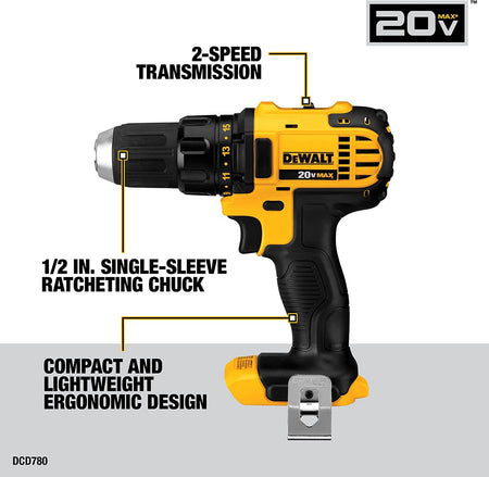 DEWALT DCK421D2, 20V MAX 4-Tool Combo Kit (2.0 Ah)
