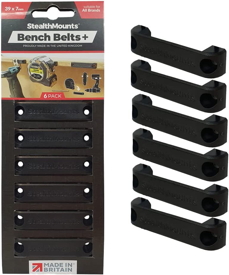 StealthMounts BB-PL-BLK-6, Bench Belts Plus- Universal Tool Holster  (6 Pack)