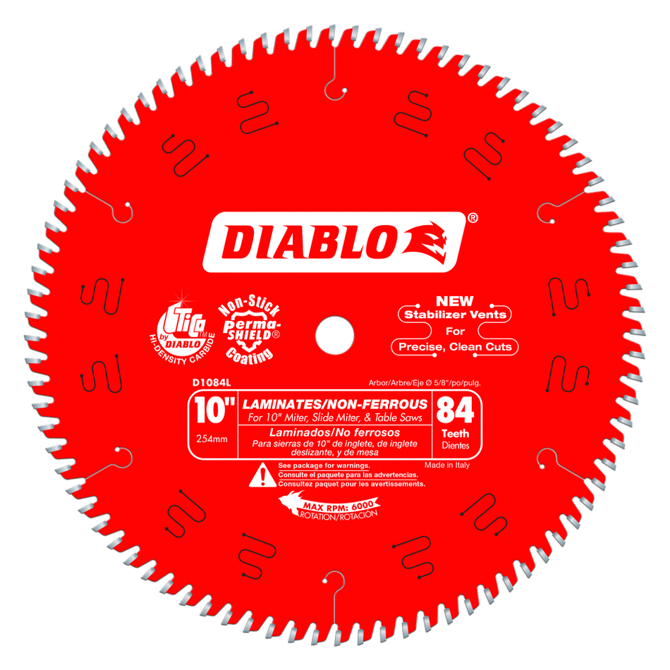 Diablo D1084L, 10" x 84T TCG Laminate Flooring Blade