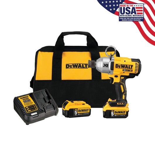 DEWALT DCF898P2, 20V MAX XR High Torque 7/16'' Impact Wrench with Quick Release Chuck Kit (5.0Ah)