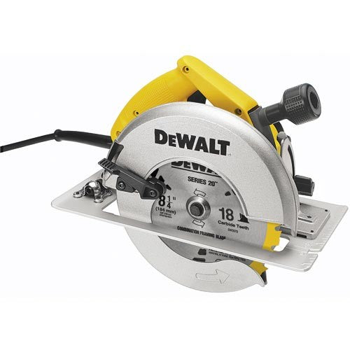 DEWALT DW384, 8-1/4'' (210mm) Circular Saw w/Rear Pivot Depth of Cut Adjustment & Electric Brake