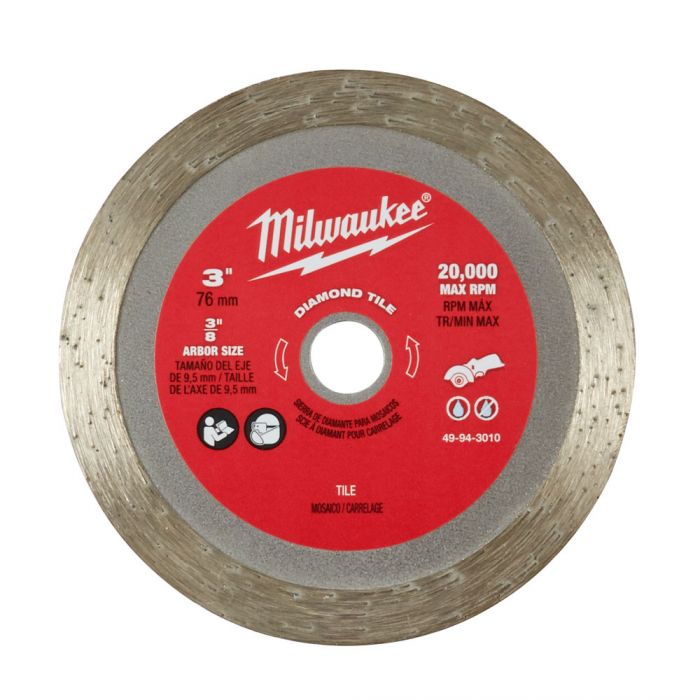 Milwaukee 49-94-3010, 3" Diamond Tile Blade