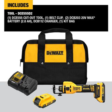 DEWALT DCE555D2, 20V MAX Drywall Cut-Out Tool Kit (2.0Ah)