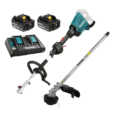 Makita DUX60PTM5X, 18Vx2 Li-Ion Split Shaft Power Unit w/ Line Trimmer Attachment (5.0 Ah x 2)
