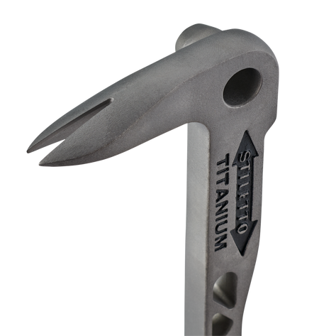 Stiletto TICLW-12, 8oz 12" Titanium Claw bar Nail Puller with Dimpler