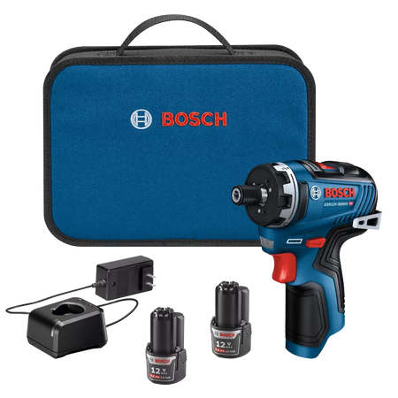 BOSCH GSR12V-300HXB22, 12V Max Brushless Screwdriver Kit w/ (2) 2.0 Ah Batteries