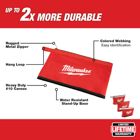 Milwaukee 48-22-8193, 3PK COLORED ZIPPERED POUCHES