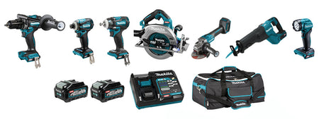 Makita DK0179G701, 40V Max XGT Li-Ion Cordless 7 Tool Combo Kit (4.0Ah x 2)