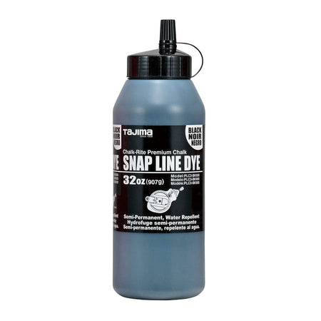 Tajima PLC3-BK900, Snap Line Dye, permanent marking chalk, black, easy-fill nozzle, 907g / 32 oz.