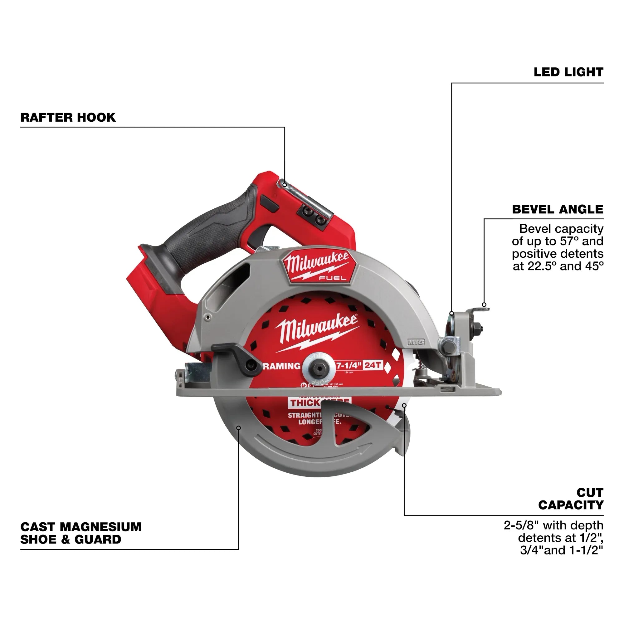 Milwaukee 2834-20, M18 FUEL™ 7-1/4” Circular Saw (Tool Only)