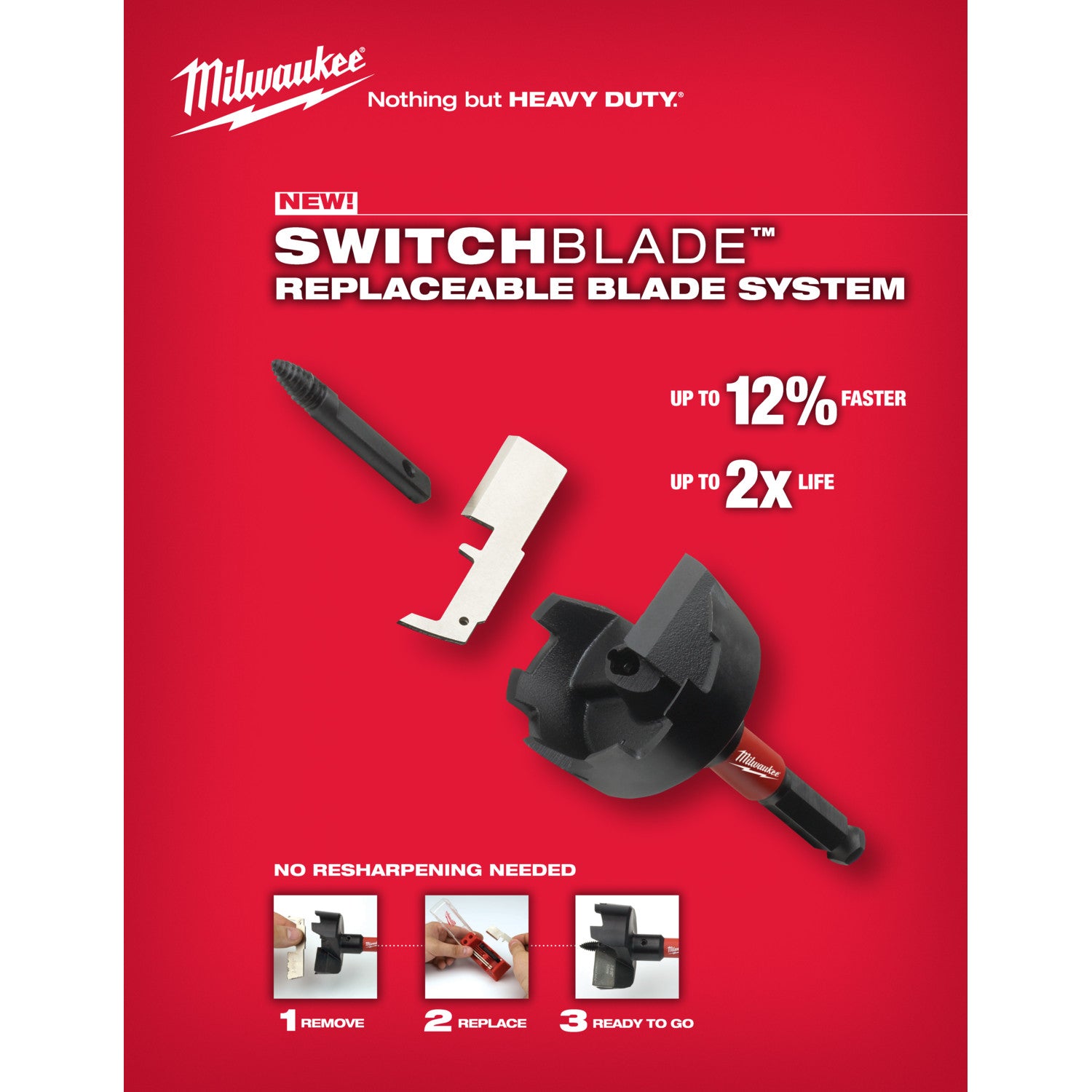 Milwaukee 48-25-5240, 2-1/8" Switchblade 3 Blade Replacement Kit (3/pkg)