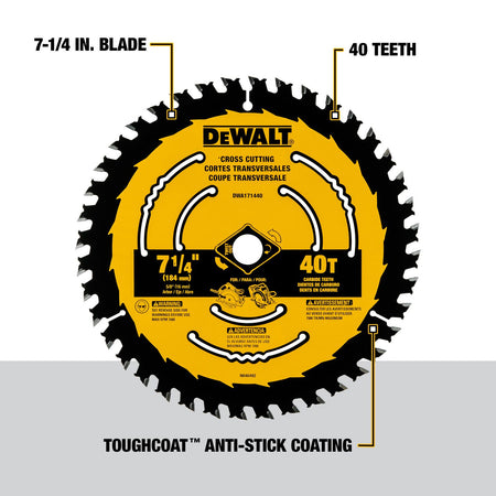 DEWALT DWA171440, 7-1/4'' 40 Teeth Circular Saw Blade