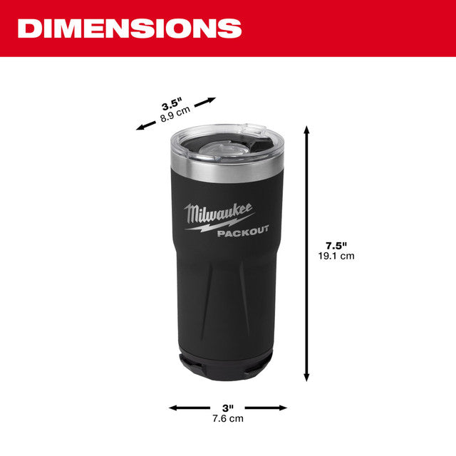 Milwaukee 48-22-8392B, PACKOUT™ 20oz Tumbler - Black