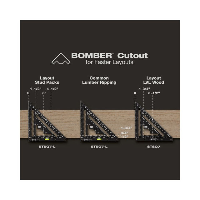 Stiletto STSQ7-L, 7" Carpenter Square with Level