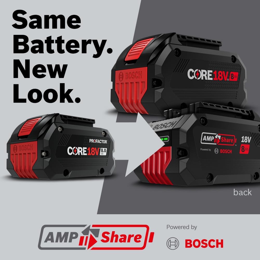 Bosch GXS18V-16N14, 18V Starter Kit with (1) CORE18V® 8 Ah High Power Battery and (1) 18V 16 Amp Battery Turbo Charger