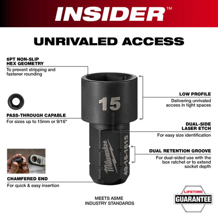 Milwaukee 49-16-1640, INSIDER™ Box Ratchet Socket SAE Set 8PC