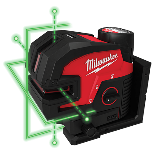 Milwaukee 3624-20, M12™ Green Cross Line & 4-Points Laser