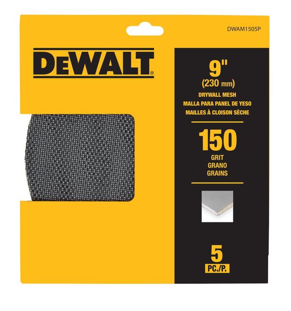 DEWALT DWAM1505P, 9'' Drywall Mesh 150 Grit (5 Pack)