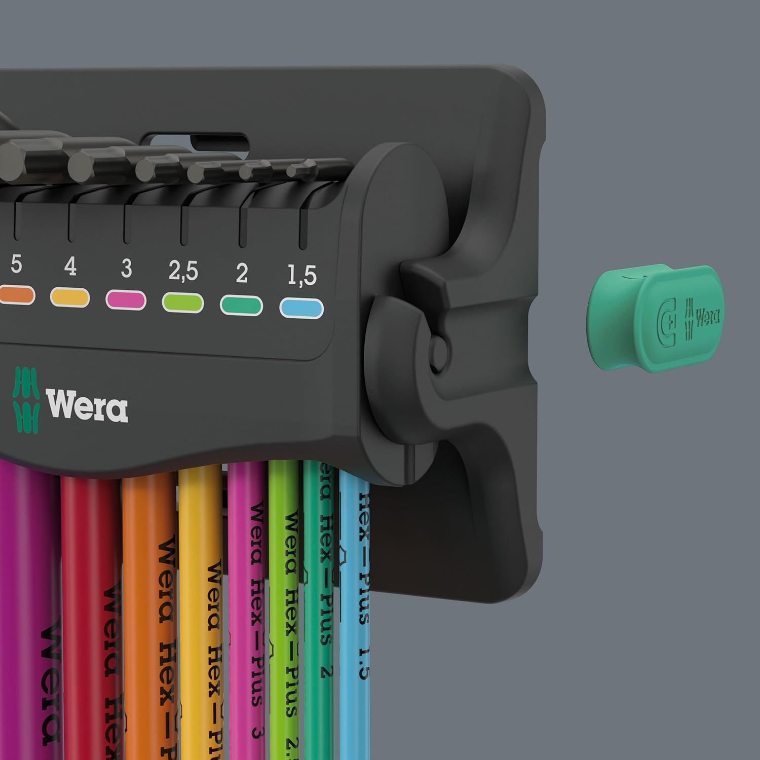 Wera 05133165001, 950/9 Hex-Plus Multicolour 3 L-key set, metric, BlackLaser, 9 pieces