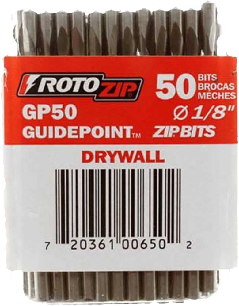 RotoZip GP50, 1/8" Drywall Guidepoint Cutting Bits (50-Pack)